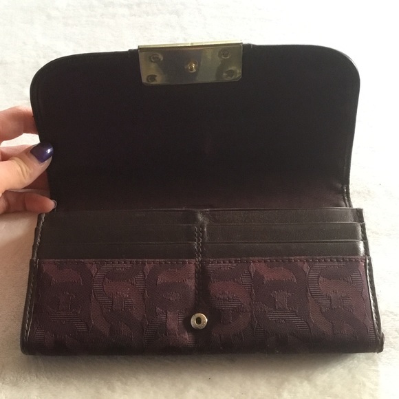 Purple Coach monogram leather & canvas wallet - Picture 5 of 6